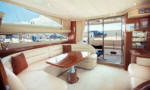 The princess 50 is available to charter from Cyprus - the spacious salon