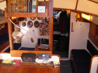 Bowman 36 classic sailing yacht, the warm and cosy interior has plenty of storage and comfortable sea berths