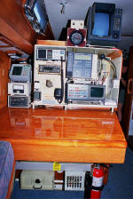 Cheoy Lee custom offshore cutter for sale - nav station