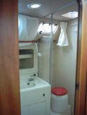 Moody 336 heads - an impresive and masive full on bathroom with shower, toilet and vanity station.